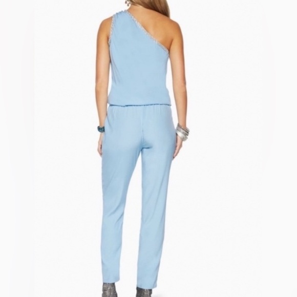 Ramy Brook lulu embellished silk blend jumpsuit in blue NWT - Picture 3 of 9
